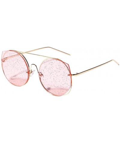 Oversized Womens Shades Oversized Round Frame Retro Vintage Sunglasses UV Blocing Driving Outdoor Eyeware - Pink - C818U09LZQ...