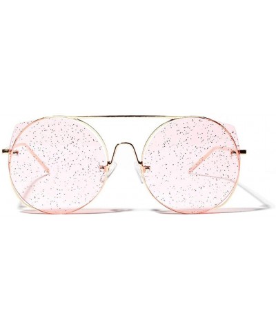 Oversized Womens Shades Oversized Round Frame Retro Vintage Sunglasses UV Blocing Driving Outdoor Eyeware - Pink - C818U09LZQ...
