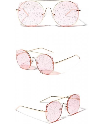 Oversized Womens Shades Oversized Round Frame Retro Vintage Sunglasses UV Blocing Driving Outdoor Eyeware - Pink - C818U09LZQ...