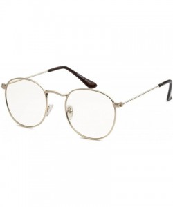 Round CLASSIC VINTAGE RETRO Style Clear Lens Round Gold Metal Fashion Frame Glasses - Clear Gold - CM17YIQTWAI $8.22