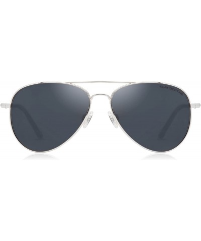 Oversized A10 - Men & Women Sunglasses - A10 Silver - Nylon Hd Blue Grey - CP18OQZM650 $41.76