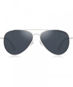 Oversized A10 - Men & Women Sunglasses - A10 Silver - Nylon Hd Blue Grey - CP18OQZM650 $41.76
