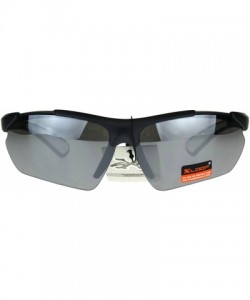 Sport Xloop Sports Sunglasses Mens Half Rim Wrap Around Shades UV 400 - Black White - CJ18CYAL249 $13.05