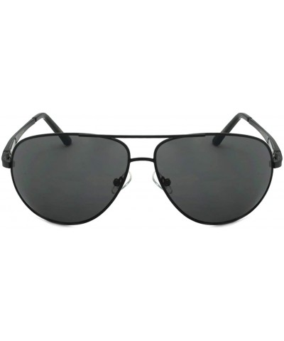 Oversized Pilot Big Aviator Sunglasses Spring Hinge for Men Women BG25006S - Matte Black Frame/Gray Lens - CD12N8THJ7J $12.77
