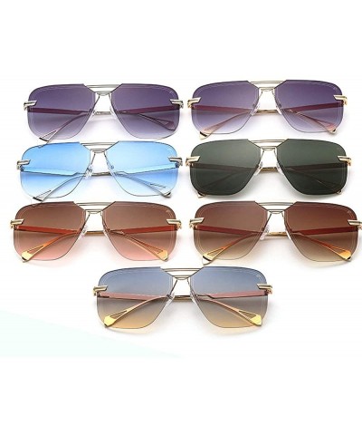 Rimless Vintage Square Metal Frame Sunglasses Men Women Fashion Luxury Rimless Sunglasses Shades Glasses UV400 - CH1939QNWOX ...