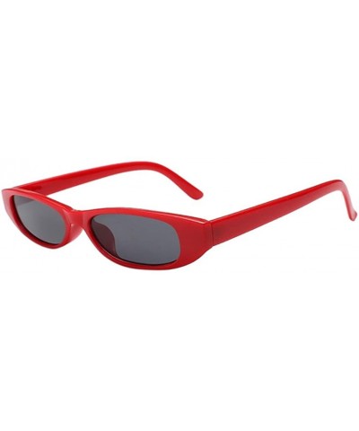 Oval Women Retro Clout Cat Unisex Sunglasses Rapper Oval Shades Glasses - M - CN18DXS3DXZ $7.80