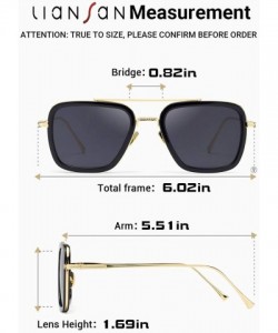 Aviator Retro Square Hero Sunglasses Aviator Metal Frame Flat Lens for Men Women Goggle - Black - CQ18UYUAEZZ $9.68