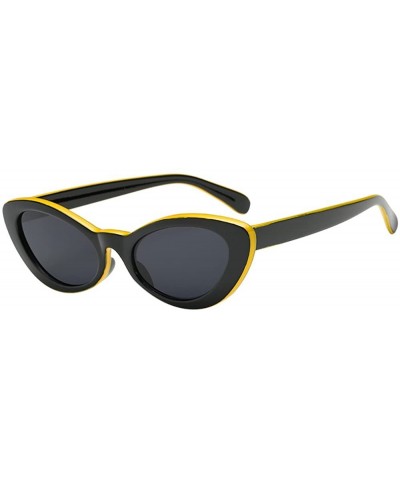 Goggle Retro Cateye Sunglasses for Women Fashion Clout Goggles Mirror UV Protection - F - CT190HYLMTS $8.46