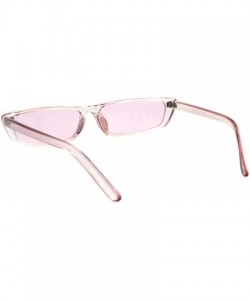 Cat Eye Womens Pop Color Narrow Rectangular Cat Eye Clear Frame Plastic Sunglasses - Pink - C318ESQIUZA $8.89