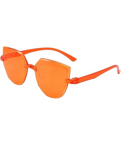 Oversized Frameless Multilateral Shaped Sunglasses One Piece Jelly Candy Colorful Unisex - G - C8190G7M5MA $15.65