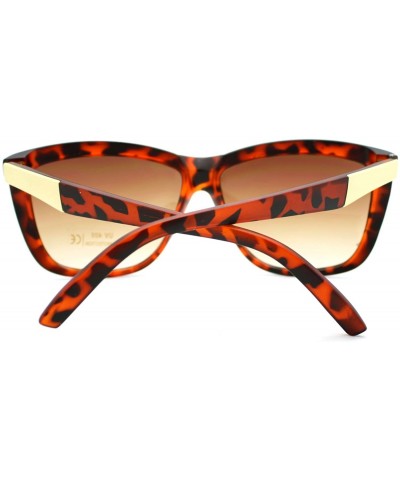 Oversized Womens Trendy Large Squared Cat Eye Diva Sunglasses - Matte Tortoise - CU11YHV2KKD $10.41