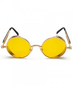 Round Vintage Retro Metal Round Circle Frame Sunglasses - CD11WSO2SJJ $49.09