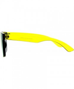 Square Monoblock Rimless Sunglasses Thick Square Plastic Frame Unisex Shades - Yellow (Yellow Mirror) - C818GUS2UO3 $15.56