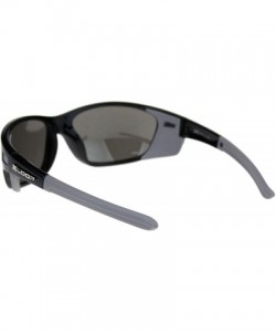 Shield Xloop Sunglasses Mens Wrap Around Side Cover Oval Shield Frame UV 400 - Black Grey (Silver Mirror) - C2192RTOXES $8.24