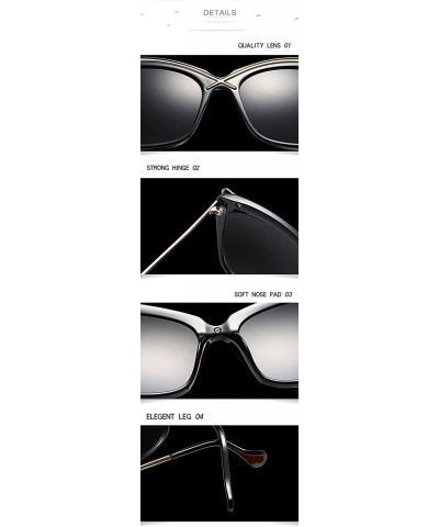 Oversized Transparent Clear Lens Fashion Oversized Women Sunglasses Cat Brand Design 2017 - Tea Frame - CV188TUOLHX $15.26