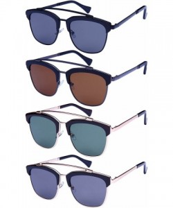 Square Square Aviator Style Sunglasses with Solid Flat Lens 541063-FLSD - Matte Black - CV12N81XUNN $9.60