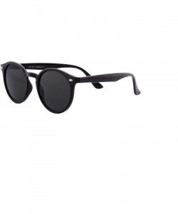 Round Unisex Sunglasses Classic Small Round Retro Durable Modern Inspired - Black Frame/ Black Lens - CV18K2MQHYQ $7.30