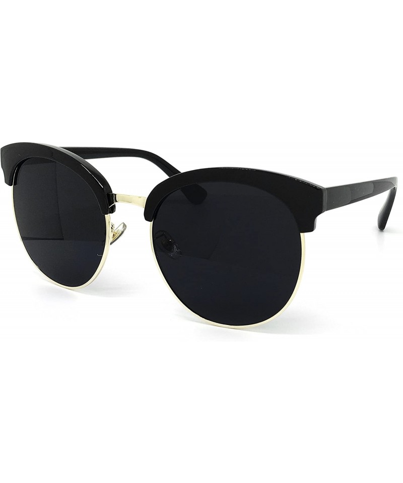 Oversized RAKOSTA 97018XL Premium Oversize Cats eye Womens Mens Mirror Funky Flat Sunglasses - Amber Brown - CW1954T5WYW $27.71