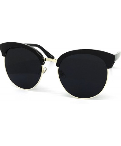 Oversized RAKOSTA 97018XL Premium Oversize Cats eye Womens Mens Mirror Funky Flat Sunglasses - Amber Brown - CW1954T5WYW $27.71