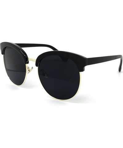 Oversized RAKOSTA 97018XL Premium Oversize Cats eye Womens Mens Mirror Funky Flat Sunglasses - Amber Brown - CW1954T5WYW $27.71