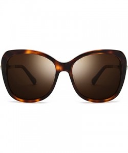 Cat Eye Acetate Women Oversize Cateye Polarized Sunglasses with Pearl Temple 9107 - Leopard - CU180OYIRXY $25.28