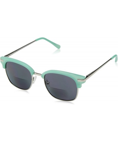 Square Women's Water Color Square Hideaway Bifocal Sunglasses - Turquoise/Silver - 50 mm + 1.5 - CF189SS52DZ $28.96