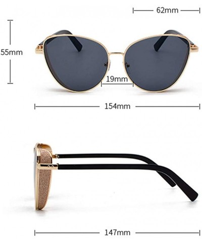 Rectangular Classic Polarized Sunglasses- Mirrored Lens Fashion Goggle Eyewear With Glitter Metal Frame For Women Man - Gray ...