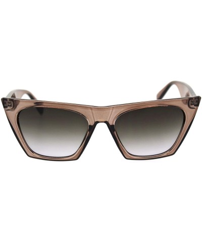 Cat Eye Womens Squared Rectangular Cat Eye Goth Diva Sunglasses - Light Brown Smoke - C618QA075OL $13.83