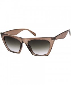 Cat Eye Womens Squared Rectangular Cat Eye Goth Diva Sunglasses - Light Brown Smoke - C618QA075OL $13.83