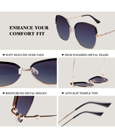 Square Vintage Oversized Polarized Sunglasses for Women irregular Square Frame Shades-FZ53 - C618TI6Q5IM $16.38