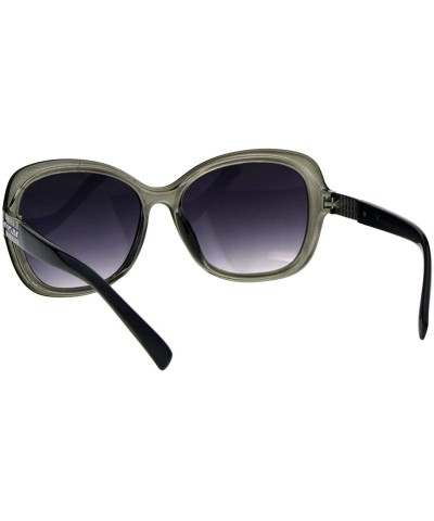 Square Womens Luxury Fashion Sunglasses Rhinestone Design Square Frame UV 400 - Grey (Smoke) - CS18IC9ORXW $12.64