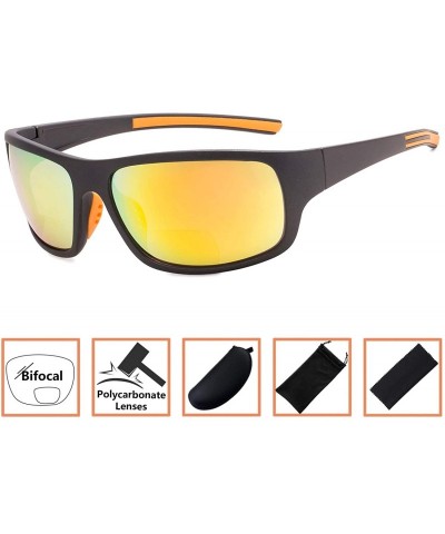 Rectangular Bifocal Sunglasses UV 400 Protection Reading Sunglasses - Orange-mirror - CO18NLL58K9 $9.22