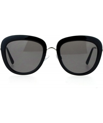 Square Vintage Retro Fashion Sunglasses Womens Dual Frame Square UV 400 - Black Silver (Black) - CD1882W64LK $10.24