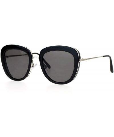 Square Vintage Retro Fashion Sunglasses Womens Dual Frame Square UV 400 - Black Silver (Black) - CD1882W64LK $10.24
