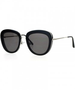 Square Vintage Retro Fashion Sunglasses Womens Dual Frame Square UV 400 - Black Silver (Black) - CD1882W64LK $10.24