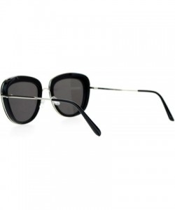 Square Vintage Retro Fashion Sunglasses Womens Dual Frame Square UV 400 - Black Silver (Black) - CD1882W64LK $10.24
