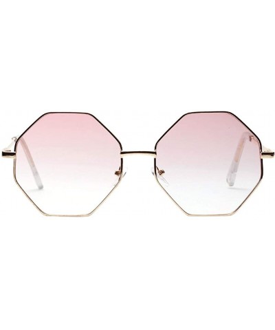 Rimless Rimless Irregular Sunglasses Lightweight Composite-UV400 Lens Glasses - Pink - C21903XY74X $27.18