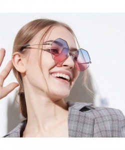 Rimless Rimless Irregular Sunglasses Lightweight Composite-UV400 Lens Glasses - Pink - C21903XY74X $12.20