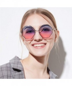 Rimless Rimless Irregular Sunglasses Lightweight Composite-UV400 Lens Glasses - Pink - C21903XY74X $12.20