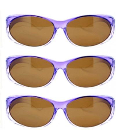 Wrap Womens Polarized Fit Over Glasses Sunglasses Oval Rectangular - Wear Over Prescription Eyeglasses - CK194I4LO50 $33.81