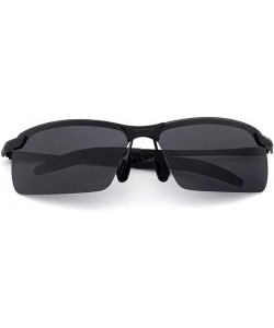 Oval Men Pochromic Polarized Driving Sunglasses Eyewear Windproof UV400 Sunglasses - Black1 - CR18Y25OL04 $51.41