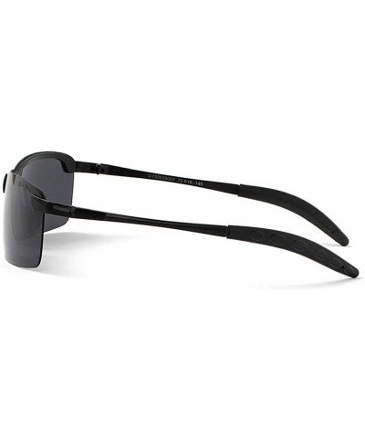 Oval Men Pochromic Polarized Driving Sunglasses Eyewear Windproof UV400 Sunglasses - Black1 - CR18Y25OL04 $28.71