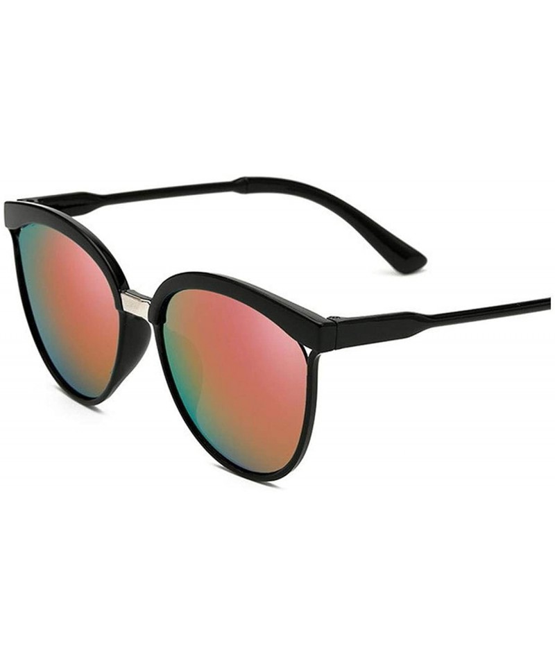 Round Fashion Cat Eye Sunglasses Women Oversized Steampunk Vintage Sun Glasses Retro Color Lens - Purple Lens - CX197Y6HEZA $...