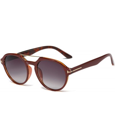 Round Vintage Round Aviator Sunglasses for Men Women Double Bridge Frame UV400 Protection S1000A - C518ZXSXELD $14.83