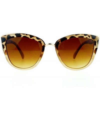 Butterfly Runway Fashion Metal Bridge Trim Oversized Cat Eye Sunglasses - Tortoise Gold - C611ARF079X $9.13