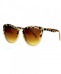 Butterfly Runway Fashion Metal Bridge Trim Oversized Cat Eye Sunglasses - Tortoise Gold - C611ARF079X $9.13