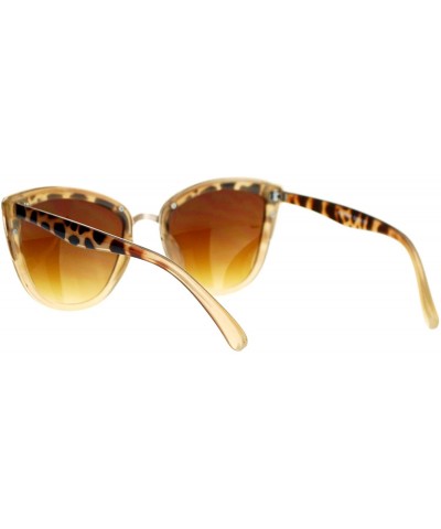 Butterfly Runway Fashion Metal Bridge Trim Oversized Cat Eye Sunglasses - Tortoise Gold - C611ARF079X $9.13