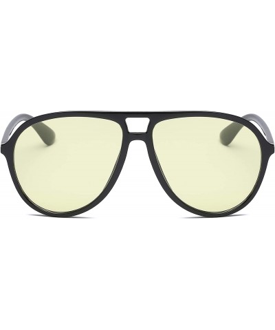Oversized Modern Fashion Aviator Sunglasses for Men and Women UV400 Protection - Yellow - C918IGI7WLG $12.13