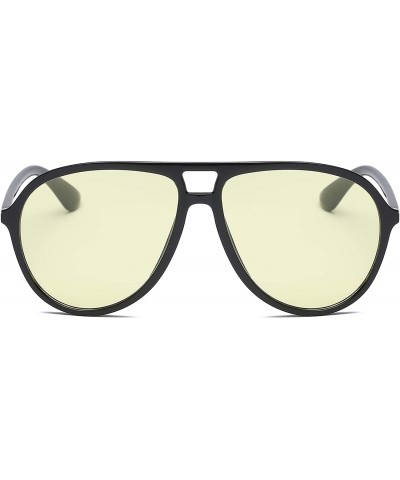 Oversized Modern Fashion Aviator Sunglasses for Men and Women UV400 Protection - Yellow - C918IGI7WLG $12.13