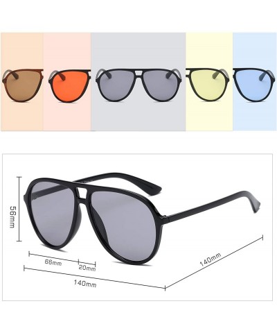 Oversized Modern Fashion Aviator Sunglasses for Men and Women UV400 Protection - Yellow - C918IGI7WLG $12.13